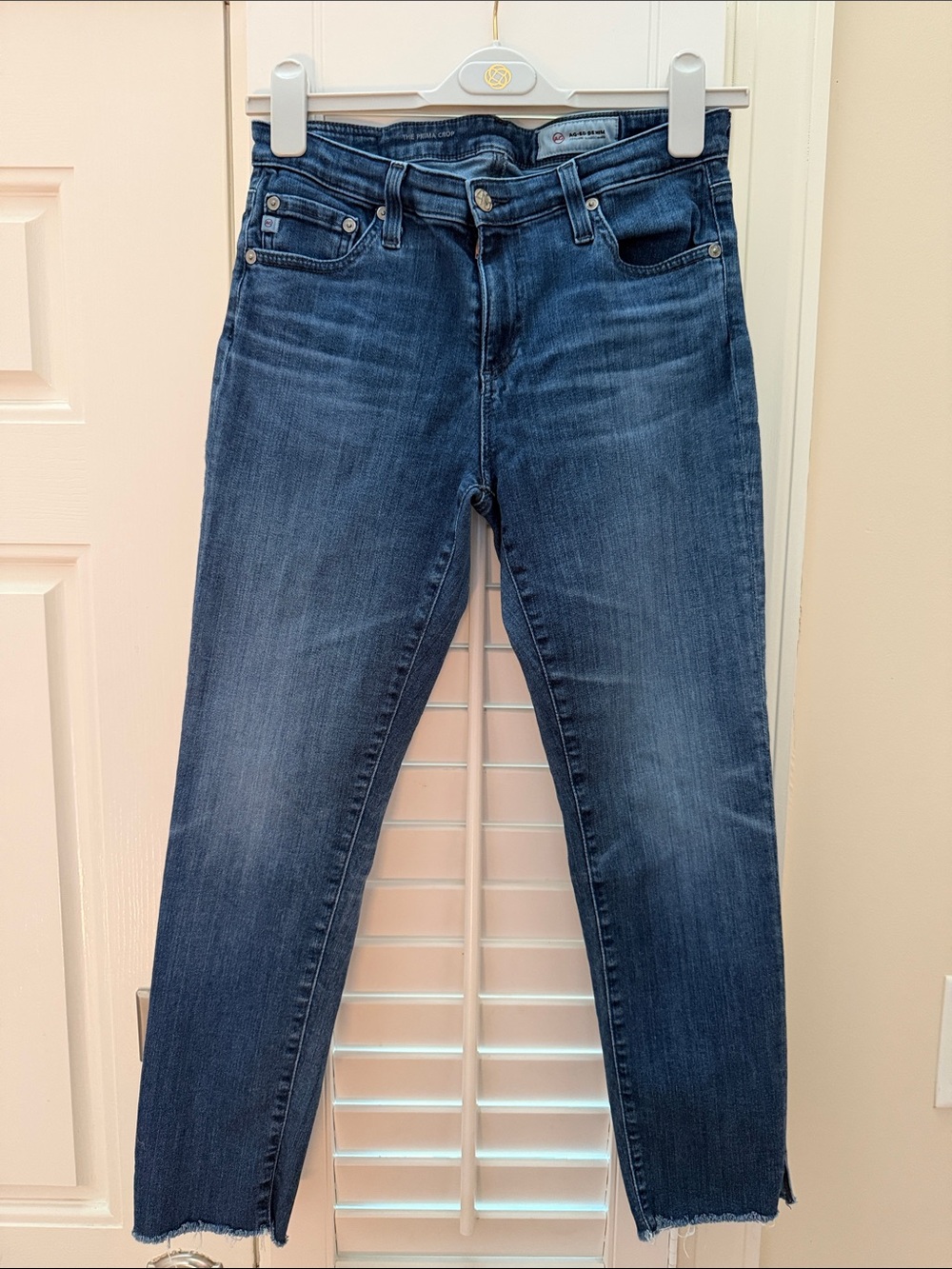 Ag Adriano Goldschmied Medium Wash Cropped Ankle Jeans